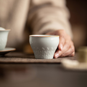 Guanlan Lotus Petal Master Cup Porcelain Drum Shaped <b>Tea</b> Tasting Cup For Kung Fu <b>Tea</b> <b>Set</b> - Product Image 2