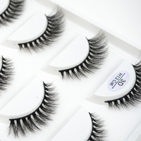 Nouvelles cils en soie effet 3D, 5 paires, petits faux cils, cheveux synthétiques, bande en coton noir, cils entiers, vente en gros