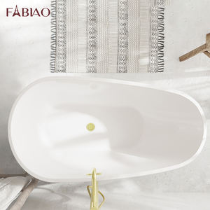 FABIAO Paquet de piles de forme ovale <span class=keywords><strong>Petite</strong></span> <span class=keywords><strong>baignoire</strong></span> simple en acrylique pur avec trop-plein sans monture - Product Image 2