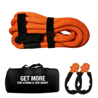 Kit de corde cinétique robuste 6 m x 25 mm 15T, outils d'urgence pour le sauvetage tout-terrain 4x4, équipement de récupération, kit de corde de récupération d'urgence cinétique