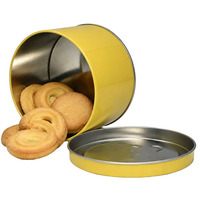 Boîte en étain ronde personnalisée de qualité alimentaire pour le stockage de biscuits, de gâteaux et de bonbons
