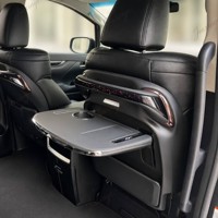 Table pliante pour dossier de siège Toyota Alphard Vellfire 30 40 Series 2015-2024, chargeur sans fil, porte-gobelet, éclairage d'ambiance, bureau pour ordinateur portable