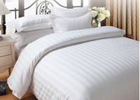 Drap de lit C 60x40 173x120 3cm à rayures en satin blanc 100% coton 300tc pour hôtel