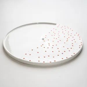 Luxury handmade rice dish pan ceramic crystal build diamond spot charger plate