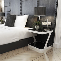Table d'appoint de meubles de chambre en acier inoxydable petite table d'angle blanche pour meubles de salon