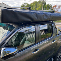 Auvent de voiture 270 degrés à tirage latéral en toile de carbone imperméable pour 3-4 personnes, abri de jour, tente de toit de voiture, auvent 270