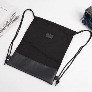 Sac à dos à cordon de serrage certifié BSCI, prix de gros, logo personnalisé, sacs à dos pour femmes, sac à cordon en tissu de coton et polyester - Product Image 2