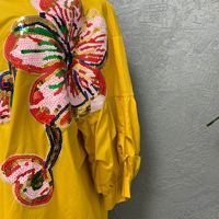 Robe chemise décontractée pour femme, grande taille, à manches courtes, en mousseline de soie et dentelle, ornée de cristaux, boutonnée, coupe ample, mini, unie, printemps-été