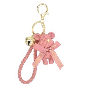 Fashion Cartoon Cute Bow Teddy Bear Doll <b>Key</b> <b>Chains</b> Resin Kawaii Bear Car Keychain Bag Backpack Charms Decoration Pendant Gift - Product Image 5