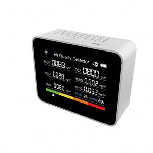 Tuya Smart Life App Compatible High Accuracy 13 1 Indoor Air Quality Monitor WIFI Detector CO2 Pm2.5 HCHO <strong>Tester</strong> Temp Hum Meter - Product Image 4