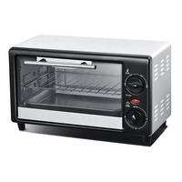 Four grille-pain électrique portable 8L 4 tranches en verre et acier inoxydable avec porte vitrée simple, minuterie mécanique et contrôle de la température pour