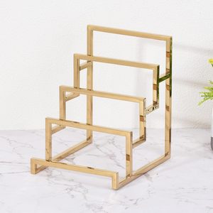 ชั้นวางกระเป๋าอะคริลิค 3 ชั้น สีเงิน-ทอง สำหรับโชว์กระเป๋าคลัทช์ ผิวขัดเงา สำหรับโชว์เท่านั้น - Product Image 6