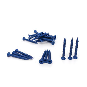 120PCS #10X1.75 Inch Hex Washer Head Slotted Hi Low Thread Concrete Screws Blue Rustproof Coated For Building Material Fastening