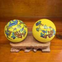 Coffrets cadeaux de balles de fitness Baoding et tasses à thé en porcelaine de la marque ShouXing, bien-être traditionnel chinois, cadeaux d'affaires pour entreprises
