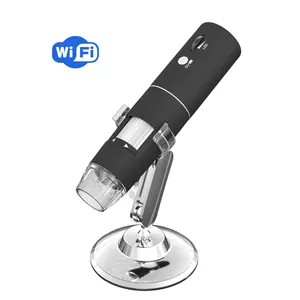 Mikroskop Digital 1000X, kamera pena 1080P mikroskop kulit kepala tanpa kabel dapat diisi ulang daya, mikroskop saku Mini pemegang geser