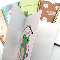 Livre d'autocollants A5 réutilisable de conception décorative en spirale en gros pour collecter des autocollants pour la réservation de ferraille