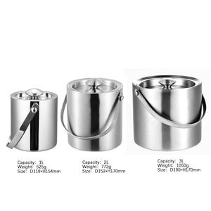 ถังน้ำแข็งสแตนเลสสีดำพร้อมฝาปิดและที่จับ Custom <span class=keywords><strong>1L</strong></span> 2L 3L โลหะถังเบียร์ไวน์ขนาดเล็ก - Product Image 5