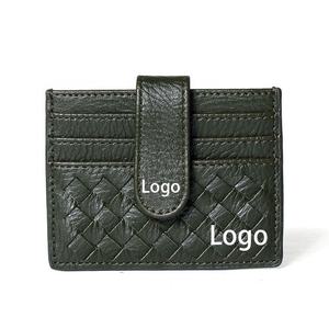 Cartera Minimalista Delgada de Cuero PU Tejido con Bloqueo RFID y Cierre de Botón para <span class=keywords><strong>Hombre</strong></span> y Mujer, Precio de Fábrica Boshiho - Product Image 1