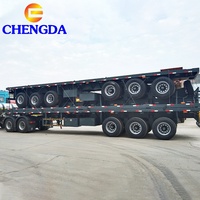 Dreiachsige Anhänger 40 50 60 Tonnen 20FT 40FT 45FT 53 Fuß Flachbett-Container-Chassis Tiefbett-Sattelauflieger zum Verkauf