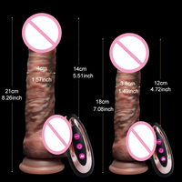 Dildo Vibrador Realista Retráctil y Calefactable, Juguetes Sexuales para Adultos, Masajeador Femenino, Dildo de Silicona Enorme y Realista