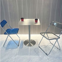 Table à manger carrée en acier inoxydable de style industriel, hôtel, café, restaurant, café, salle de négociation