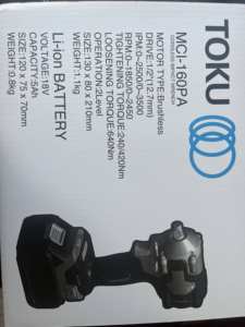 Autêntico japonês TOKU MCI-170PA 18V Industrial <span class=keywords><strong>Power</strong></span> Tool Chave de impacto sem escova Lithium-Ion com fonte de bateria - Product Image 6