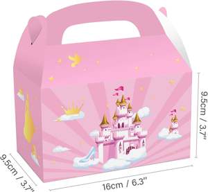 12 pièces <span class=keywords><strong>princesse</strong></span> boîtes à friandises rose <span class=keywords><strong>princesse</strong></span> château coffrets cadeaux petite <span class=keywords><strong>princesse</strong></span> boîtes à cadeaux avec poignée pour anniversaire bébé douche - Product Image 2