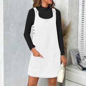 <span class=keywords><strong>Falda</strong></span> vaquera informal sin mangas de longitud media antiarrugas para mujer, nueva colección primavera-verano-otoño 2026, estilo europeo-americano, ideal para vacaciones. - Product Image 3