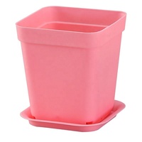 Kit de pot de fleur carré en plastique de 12cm pour plantes succulentes jardinière de conception enduite pour l'usage de plancher de bureau maison jardinage centre commercial pépinière