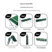 Lit de camping pliable portable en alliage d'aluminium, lit simple élargi et épaissi pour la randonnée en extérieur et les situations d'urgence