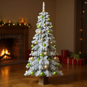 Sapin de Noël artificiel enneigé de 1 à 1,5 pied en PVC ignifuge, décoratif pour intérieur, avec 589 pointes de branches - Product Image 2