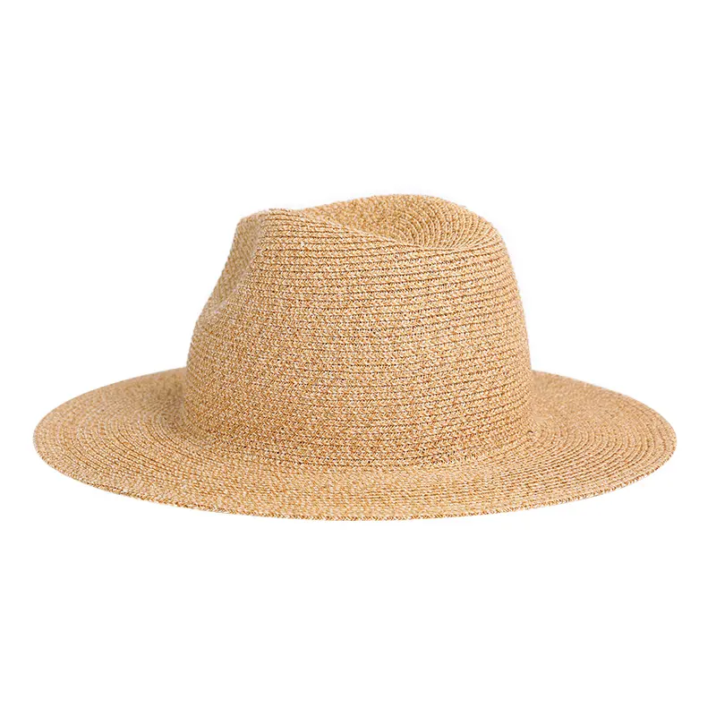 All'ingrosso estate Eva Unisex donna uomo Logo personalizzato rafia ampia tesa Panama Cowboy pesca Fedora da spiaggia cappelli di paglia cappello di paglia