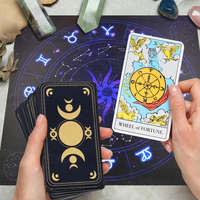 Planche de lecture de tarot Tailai Zodiac Astrology Crystal Grid Board Constellation, design néon, roue céleste, écologique