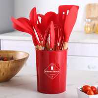 Ustensiles de cuisine intelligents antiadhésifs en silicone, lot de 12 pièces, ustensiles de cuisine