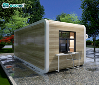 Mini-restaurant modulaire préfabriqué portable en forme de capsule, kiosque alimentaire à construction rapide pour parc et place, en acier, personnalisable