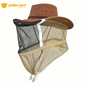 Sombrero de Apicultura Estilo Vaquero Marrón con Velo de Malla para Protección en Apicultura - Product Image 4