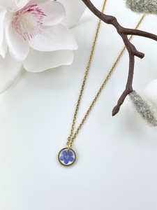 Nuova collana di fiori blu che ti scordino di Me, collana esagonale in resina, gioielli delicati per <span class=keywords><strong>lei</strong></span> - Product Image 2