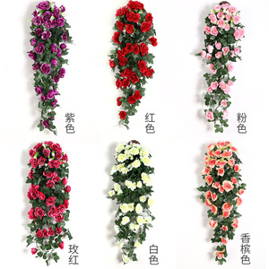 Fleurs artificielles murales Gardenia Rose 90cm en soie pour décoration de mariage et de maison - Product Image 1