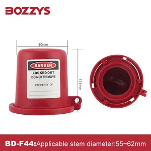 Dispositif de verrouillage de vanne à bouchon rouge durable et anti-vandalisme en plastique BOZZYS adapté aux vannes à bouchon manuelles avec un diamètre de 1 "-8"