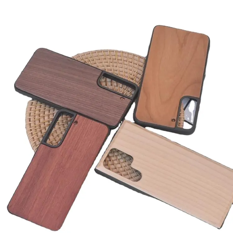 Customized TPU+PC phone cover for Galaxy real wood phone case