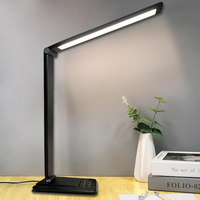 Nouvelles lampes de table LED carrées modernes à piles avec 6 températures de couleur, gradation progressive et fonction de minuterie pour l'étude