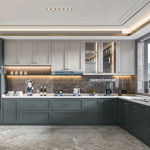 Santopova Modern European Kitchen <b>Cabinets</b> with Island - HOUMAS - Product Image 1