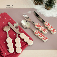 Service de table de Noël personnalisé JOYYE, décoré à la main, nœud rouge de Noël, thème cadeaux, vaisselle en céramique