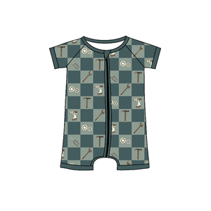 Conjunto de Pijama de Verano Personalizado con Estampado a Cuadros, 95% Algodón, 5% Elastano, Pantalones Cortos para Niños, Ropa de Dormir para Bebés, Conjunto de Ropa para Hermanos - Product Image 4