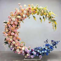 Arche florale en forme de cœur en soie artificielle pour mariage, arrangement floral pour demande en mariage, cérémonie de fiançailles, décoration