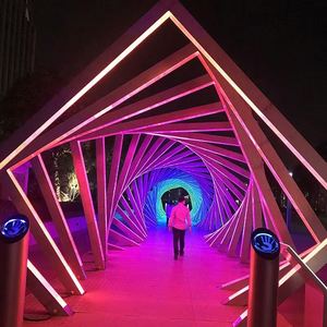 Túnel de tiempo al aire libre, luces <span class=keywords><strong>Led</strong></span> para vacaciones, calle, jardín, parque, decoración cuadrada, impermeable, arco de Metal, motivo 3d - Product Image 2