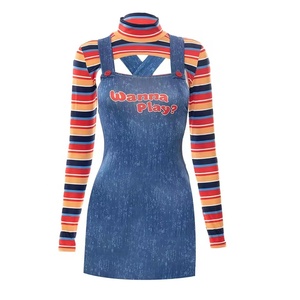 Disfraces <span class=keywords><strong>de</strong></span> Halloween para mujeres Scary Nightmare Killer Doll Wanna Play Movie Character Body <span class=keywords><strong>Chucky</strong></span> Doll Costume Set - Product Image 3