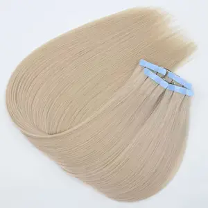 Hairmony Remy Russian Tape in Hair Extensions, Raw Natural Virgin Invisible Tape-ins, Double Drawn Tape Hair Extensions