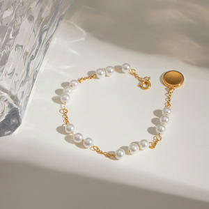 Mode Niet Aantast Roestvrij Staal Vergulde Hoge Kwaliteit Zoet <span class=keywords><strong>Water</strong></span> Parel Armband Sieraden Voor Vrouwen - Product Image 2