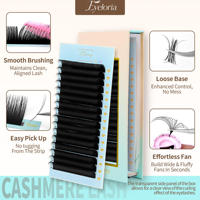 Extensions de cils en cachemire noir mat C D CC DD L M LC LD en plateaux, vente en gros, fournitures d'extensions de cils individuelles, cils à poser
